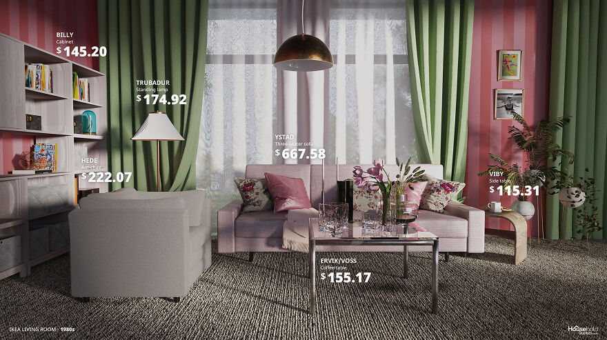 Here's The 70-Year Evolution Of The IKEA Living Room, From The '50s To '20s By Household Quotes