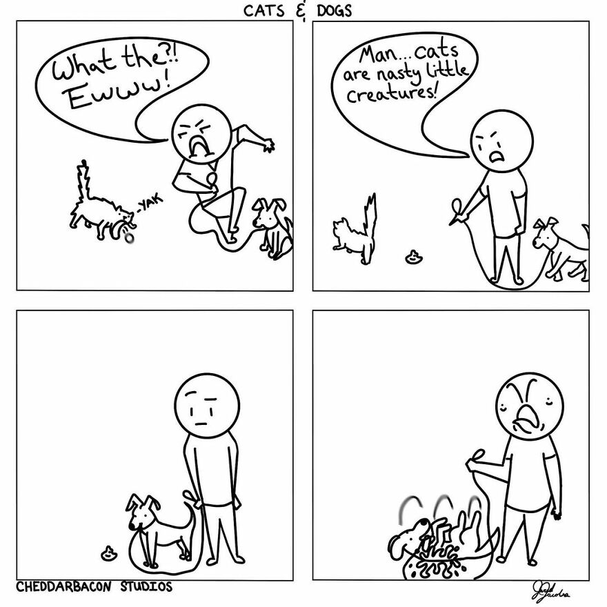 Meet Out The Simple And Hilarious Comics Made To Make You Laugh Of 'Cheddarbacon Studios'(37 Pics)