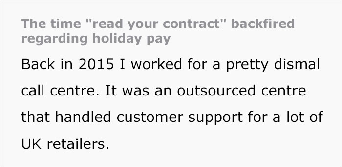 Company Doesn&rsquo;t Allow Employee To Take Their Vacation But Refuses To Pay For Them Too, So The Employee Reads The Contract And Finds A Malicious Solution