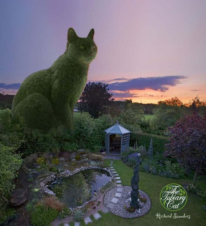 This 75-Year-Old Artist Creates Edits Of Bushes In Honor Of His Deceased Cat