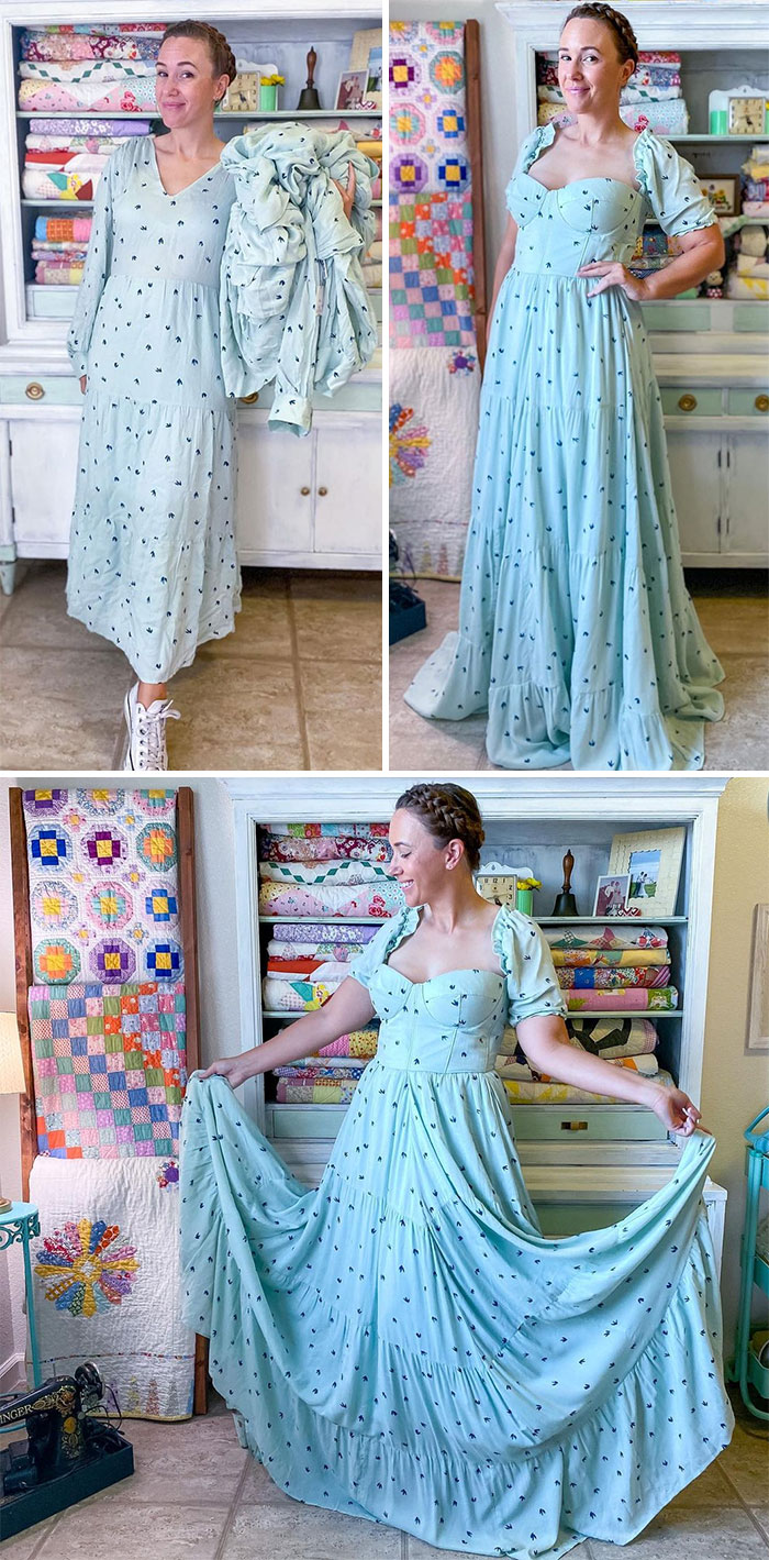 Here’s Some Pictures Of The 4 Thrifted Target Dresses In To One Big Fluffy, Twirly Dress! I Was Inspired By A $400 Selkie Dress, With A Few Tweaks 💕
.
patterns Used:
❤️ Daria Pattern Making Rose Cafe Bustier -Available On Etsy( With The Cup & Boning Hack Available On Youtube)
❤️anna The Tailor Vivienne Blouse- Available On Etsy (Just The Sleeves, Modified)
❤️ Skirt Is Two Skirts Sewn Together, With The Bottom Tier From The Other Two Skirts Added!
.
.
#upcycledclothing #upcycle #upcycled #upcycledfashion #refashion #refashioned #thriftstorefinds #thriftedfashion #thriftflip #targetstyle #makeover #beforeandafter