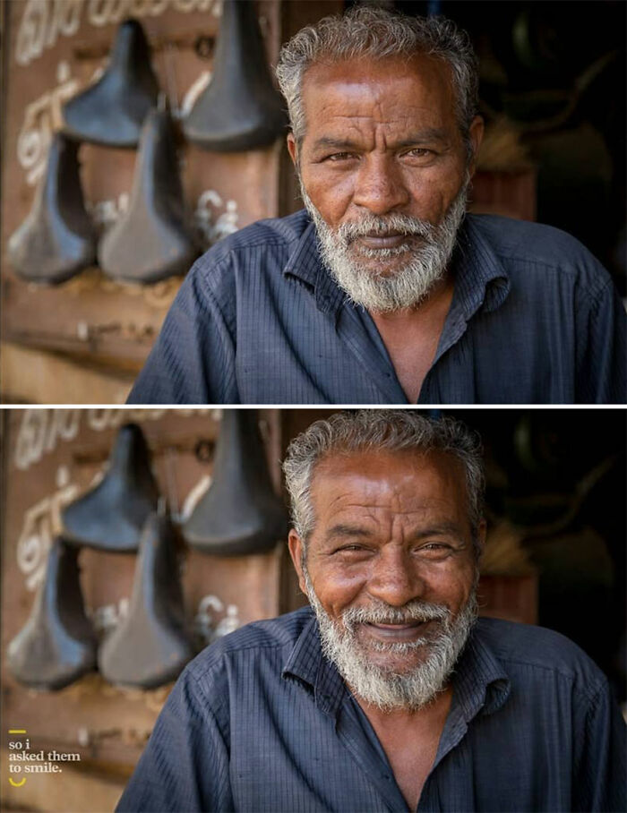 Photographer Takes Photos Of Strangers, Then Asks Them To Smile And Takes Another One (10 New Pics)