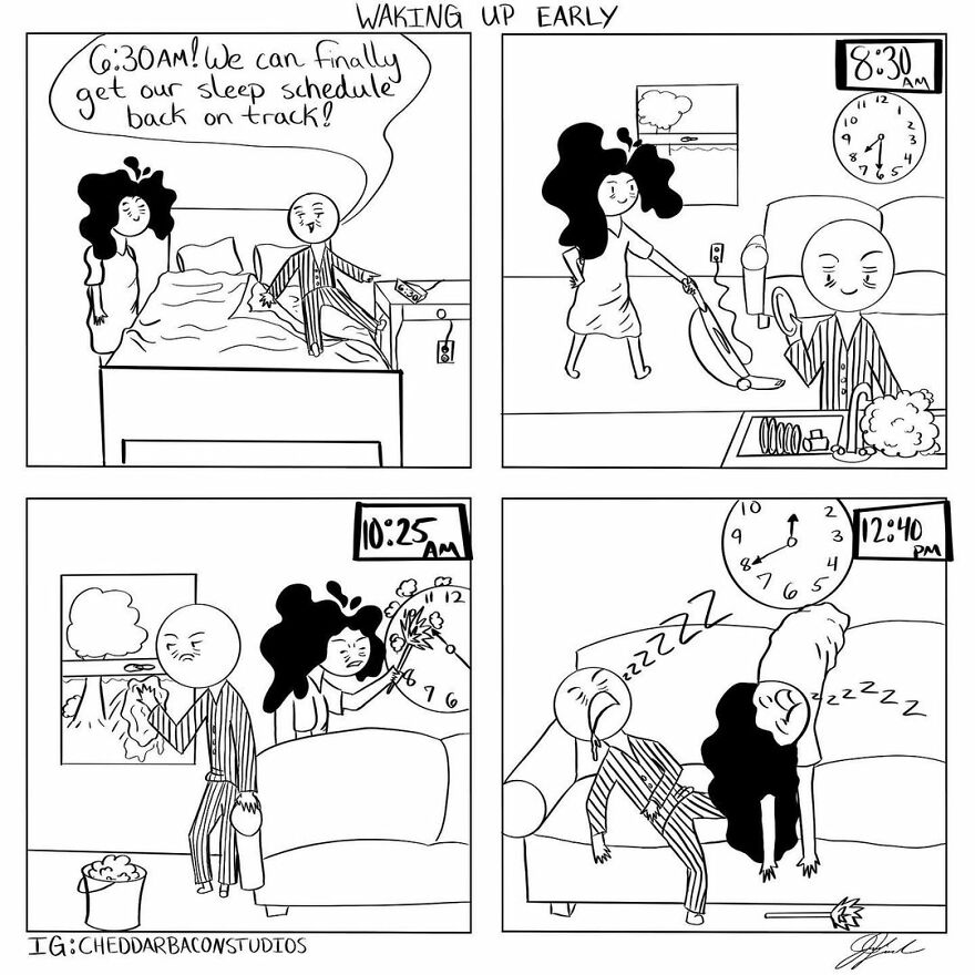 Meet Out The Simple And Hilarious Comics Made To Make You Laugh Of 'Cheddarbacon Studios'(37 Pics)