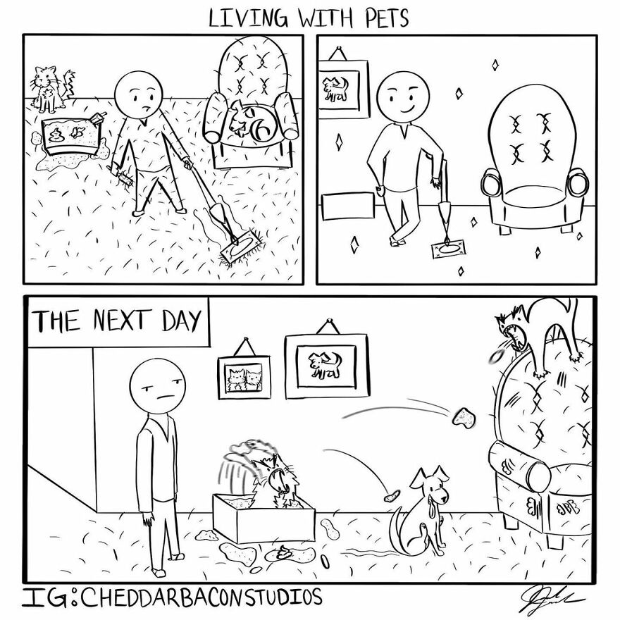 Meet Out The Simple And Hilarious Comics Made To Make You Laugh Of 'Cheddarbacon Studios'(37 Pics)