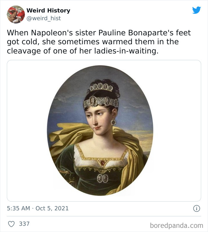 Portrait of Pauline Bonaparte in historical attire, illustrating a weird history fact for history and trivia lovers.