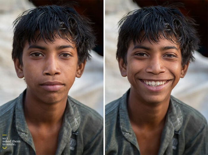 Photographer Takes Photos Of Strangers, Then Asks Them To Smile And Takes Another One (10 New Pics)