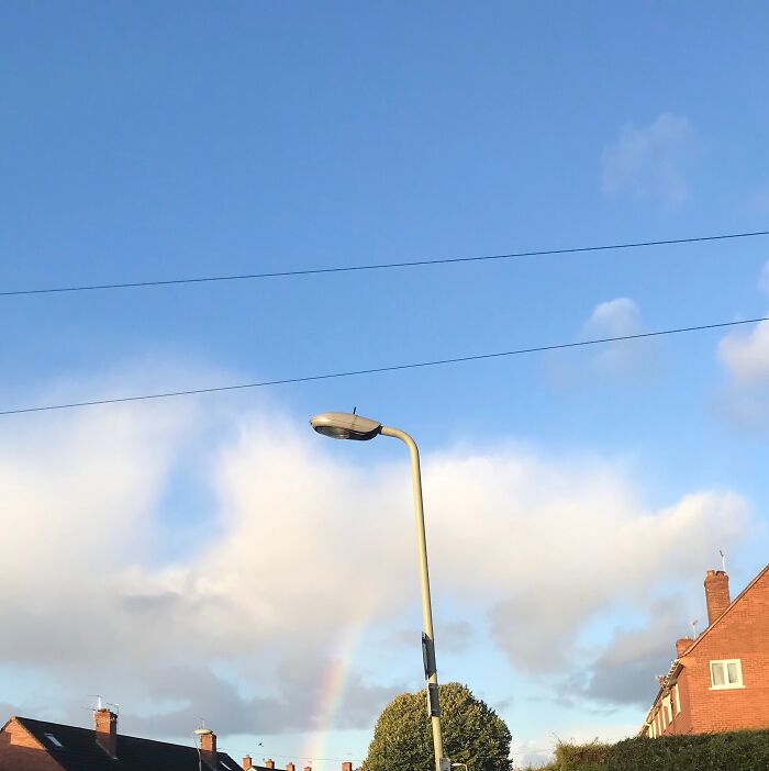 I Found The Rainbow Coming From The Cloud!!! Not Very Clear, But Here It Is Anyway