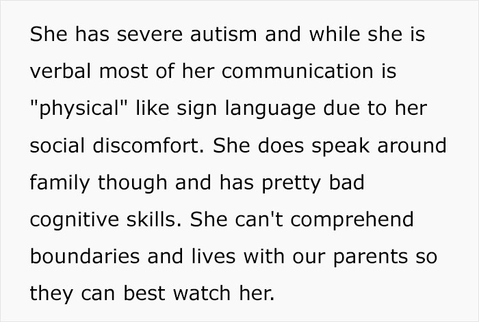"Do Not Speed Read This": Bride Refuses To Invite Autistic Sister To Her Wedding As She Can't Comprehend Boundaries