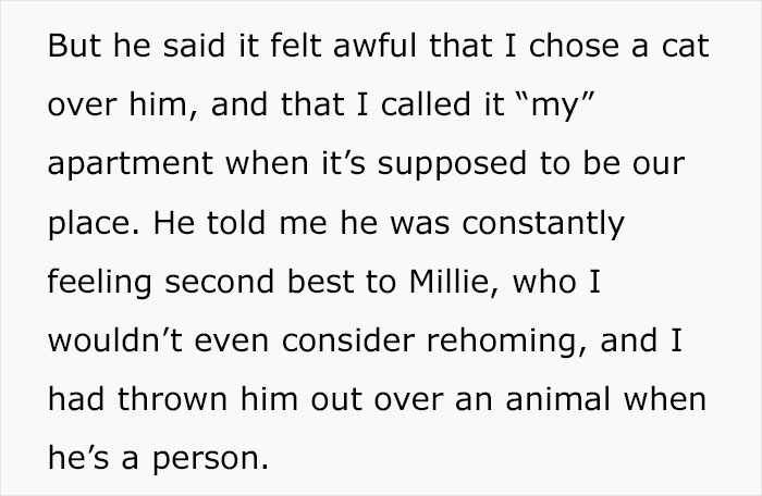 Woman Is Asking If She Was A Jerk For Kicking Her Boyfriend Out Of Her Apartment When She Overheard Him Talking Maliciously To Her Cat