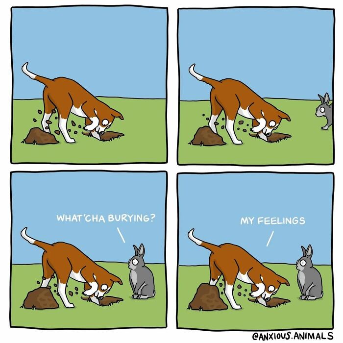 30 Funny And Relatable "Anxious Animals" Comics