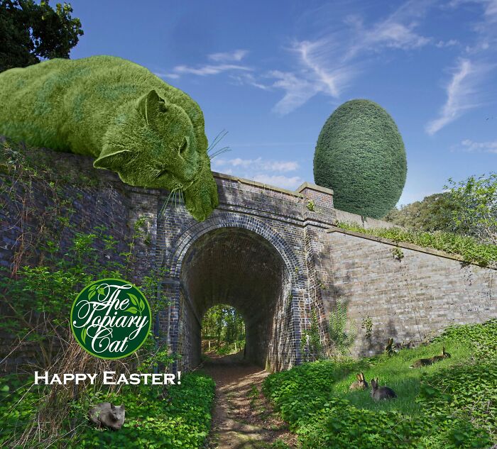 This 75-Year-Old Artist Creates Edits Of Bushes In Honor Of His Deceased Cat