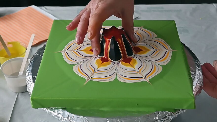 How To Paint A Flower ~ Acrylic Paint, Cup And Napkin ~ Acrylic Pour Painting ~ Easy Flower