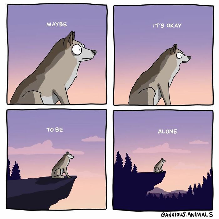 30 Funny And Relatable "Anxious Animals" Comics