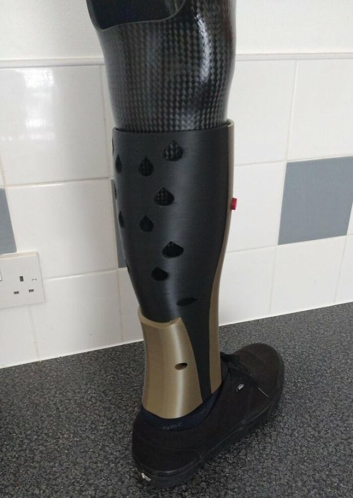 After Modding My Ender3 V2 To Do 400mm High Prints I Revisited My Prosthetic Cover Design, Printed Full Height, No Cut Or Seam At The Bottom, Raindrop Rear Case, Tpu Gaskets To Damp Sound...best Of All, 40% Lighter. Well Pleased.