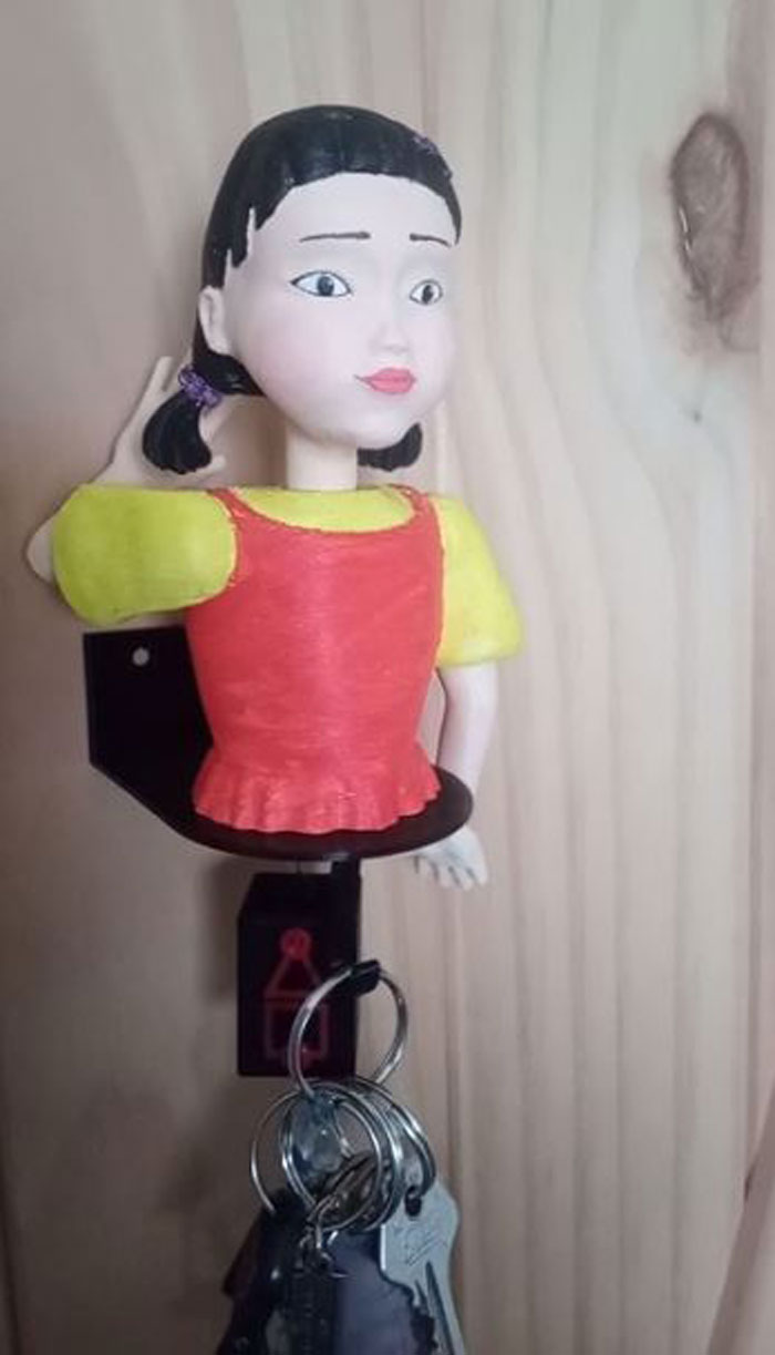 Made A Keyholder With Spinning Head Just With A Thread