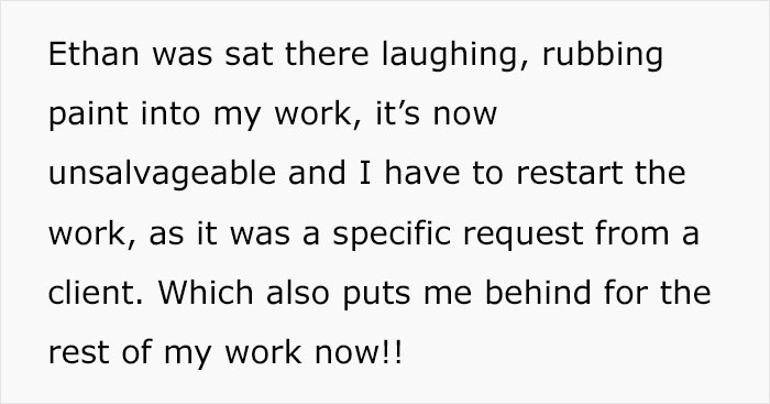 Woman Wants To Know If She Is The Jerk For Charging Her Sister $3,400 For A Painting Her 9 Y.O. Nephew Ruined