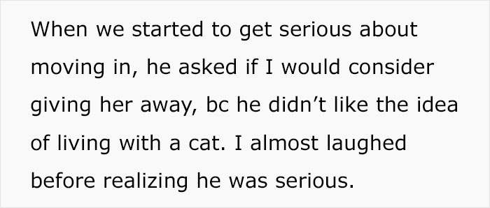 Woman Is Asking If She Was A Jerk For Kicking Her Boyfriend Out Of Her Apartment When She Overheard Him Talking Maliciously To Her Cat