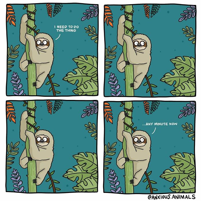 30 Funny And Relatable "Anxious Animals" Comics