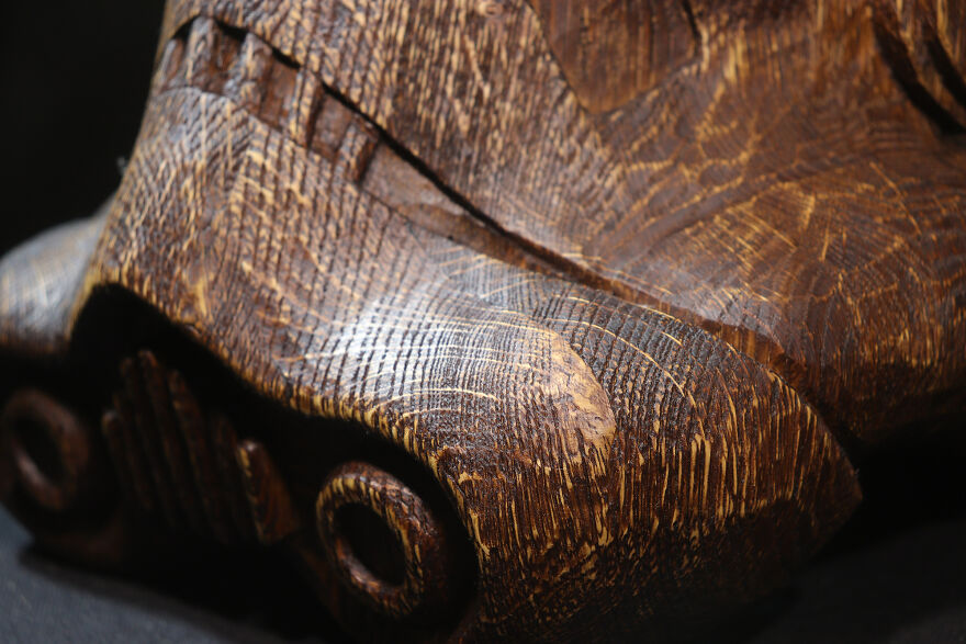 Wooden Imperial Stormtrooper Helmet. Wood Carving