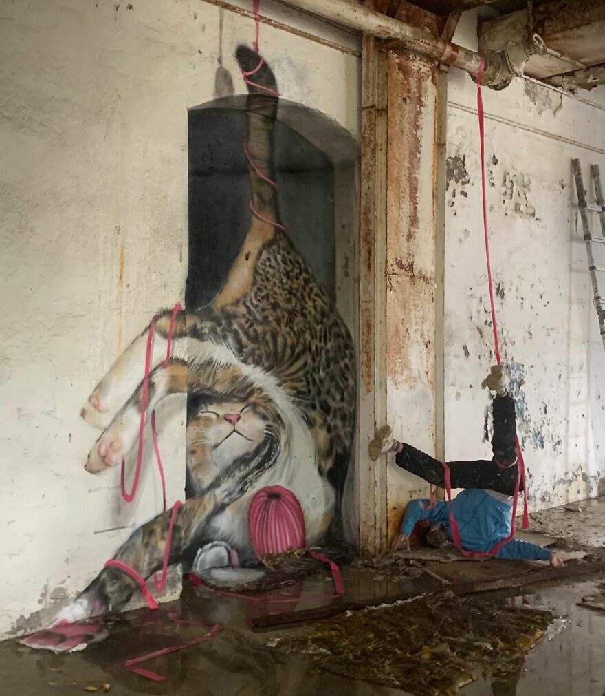 French Artist’s Realistic Graffiti Art That Seems To Jump Off The Wall (43 New Pics)