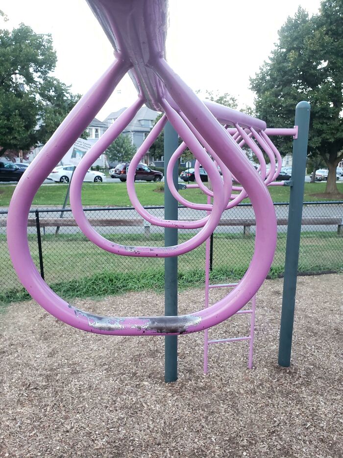 Wear-And-Tear On Playground Monkeybars Decreases As The Distance Increases