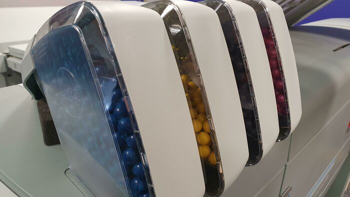 The Printer In My Office Uses Little Paint Balls Instead Of Cartridges