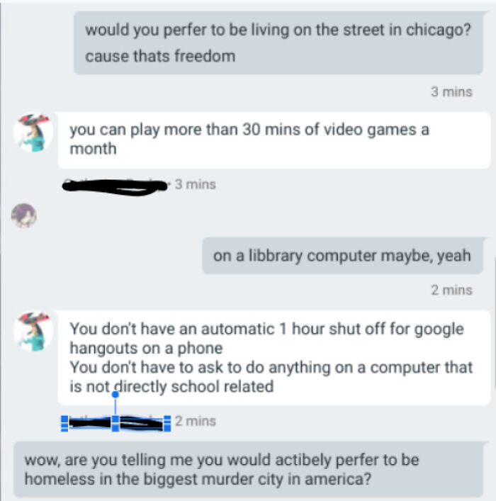 My 'Friend' Lives In Florida And Says She'd Actively Prefer Being Homeless Than Heving These Parents' Restrictions