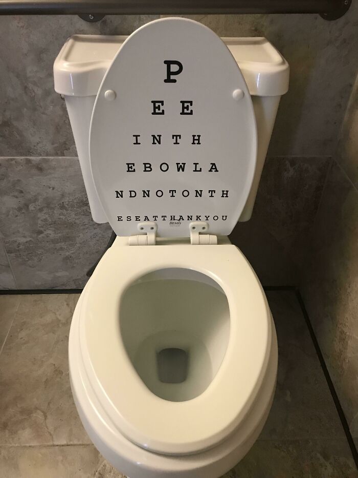 Toilet Lid At The Eye Doctor's Office