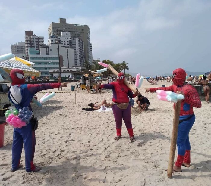 Cotton Candy Sellers On The Beach