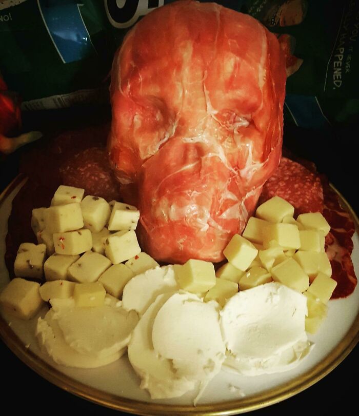 Halloween Prosciutto-Wrapped Skull Antipasto Platter