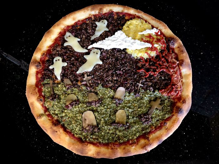 Made A Halloween Pizza For Work. One Of The Busiest Delivery Days Of The Year