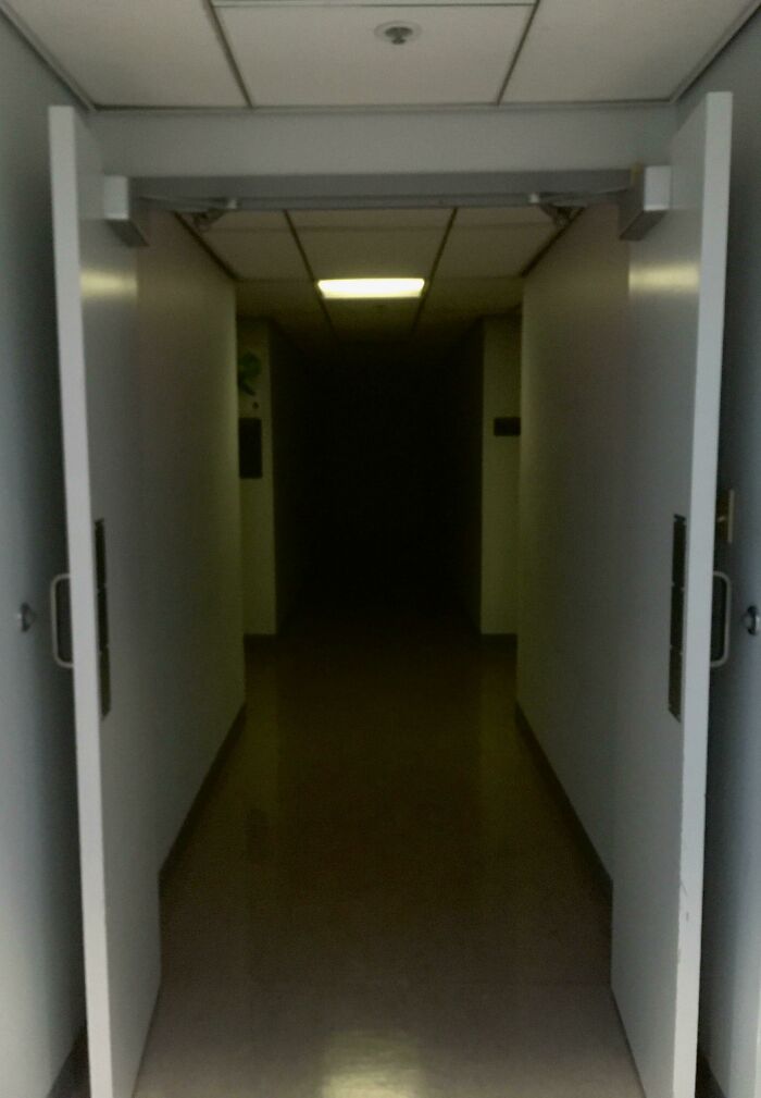 College Hallway. The Light Doesn’t Illuminate Any Further Than That