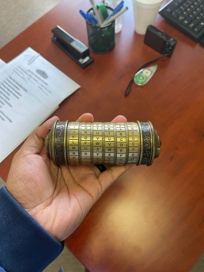 Coworker Had A Model Cryptex, And Inside Were The Lotr Rings