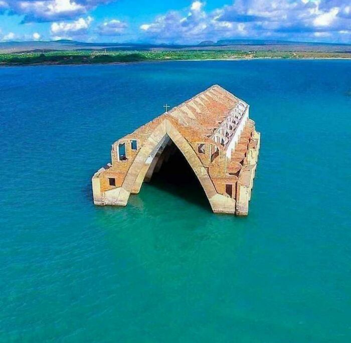Flooded Church In The City Petrolândia State Of Pernambuco Brazil