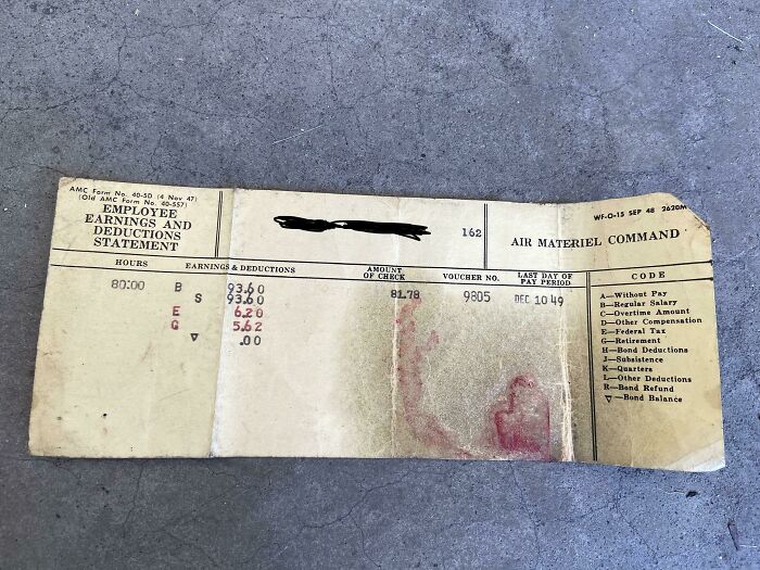 My Friend Found This Paystub From 1949 For A Machinist. $1.17/Hour, 2021 Inflation: $13.13/Hour