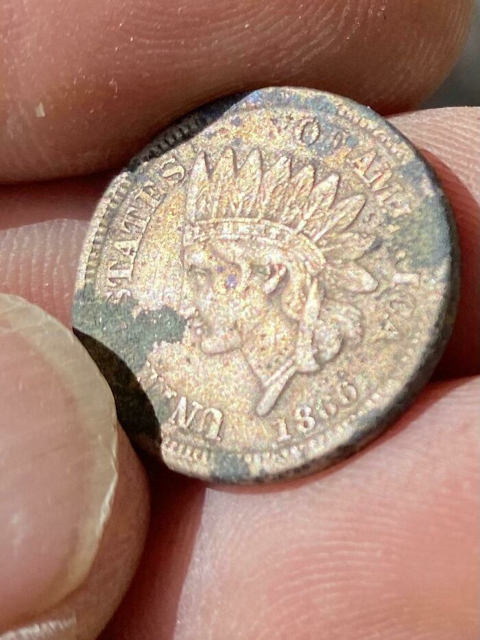 1866 Penny Found In Wall Of My Old House During Renovation