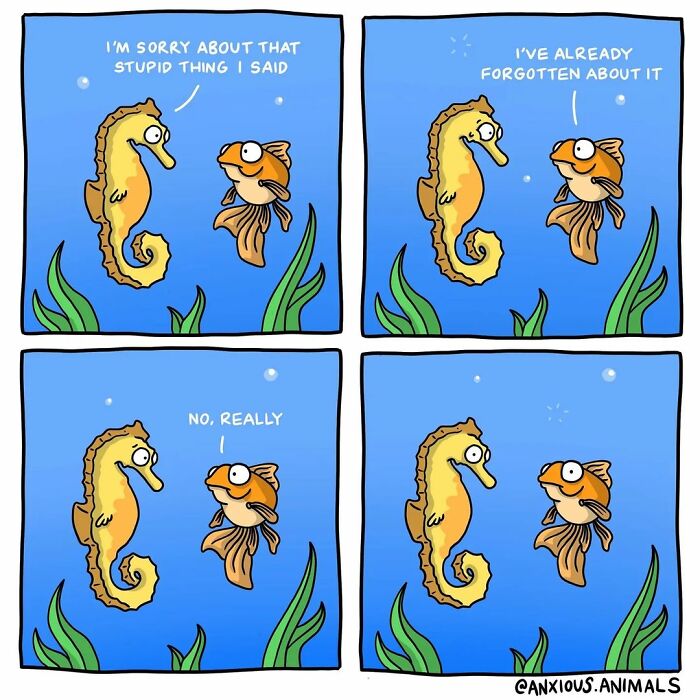 30 Funny And Relatable "Anxious Animals" Comics