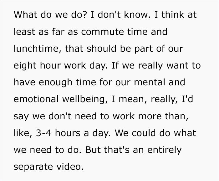 Woman Explains Why The 8-Hour Work/Sleep/Play Model Does Not Work Anymore Woman Explains Why The 8-Hour Work/Sleep/Play Model Does Not Work Anymore