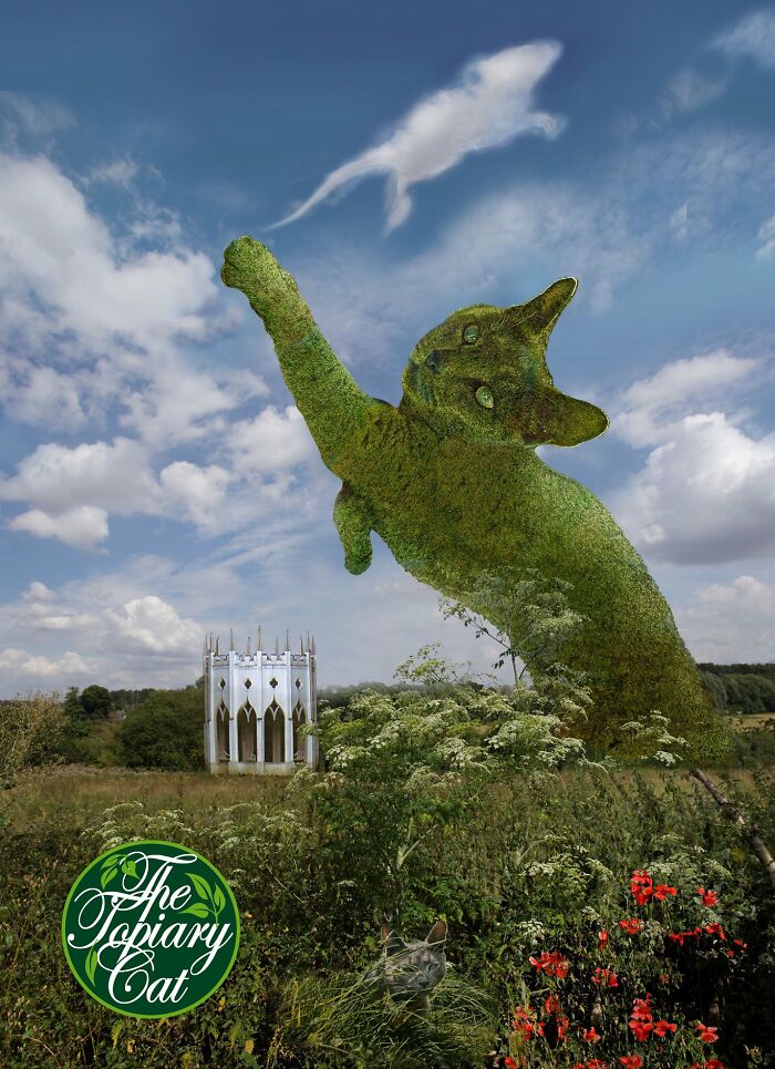 This 75-Year-Old Artist Creates Edits Of Bushes In Honor Of His Deceased Cat