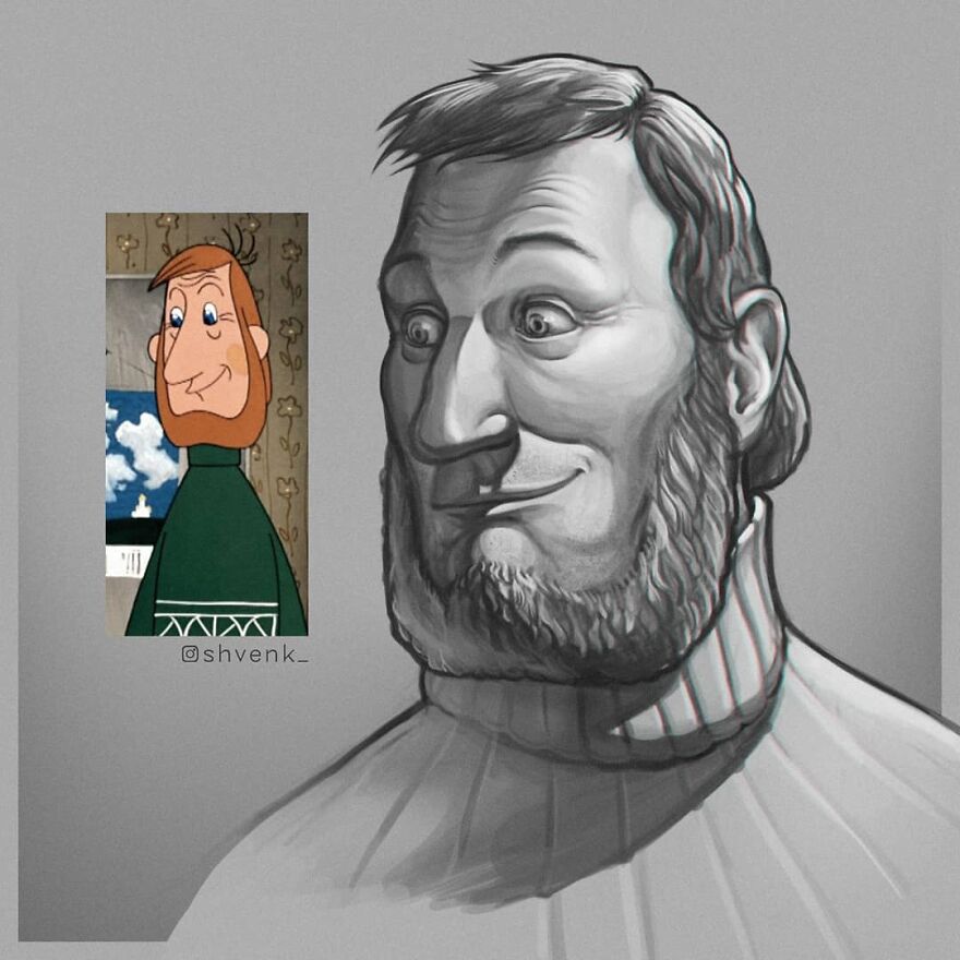A Russian Artist Makes Her Favorite Soviet Cartoon Heroes More Realistic (28 Pics)