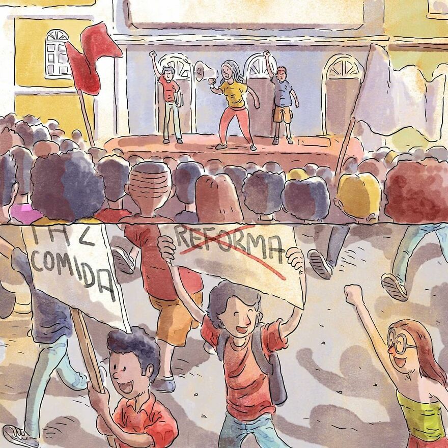 Este artista cuenta en 5 cómics historias desgarradoras sobre los problemas de la sociedad sin usar ni una palabra