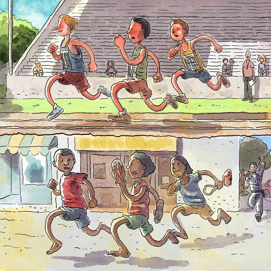 Este artista cuenta en 5 cómics historias desgarradoras sobre los problemas de la sociedad sin usar ni una palabra