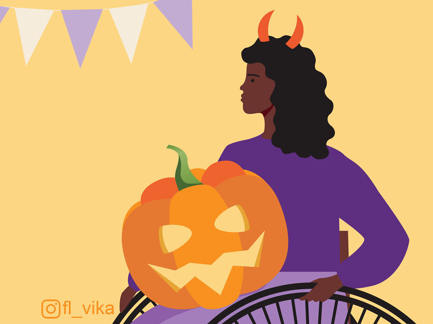 The Artist Wears Halloween Pumpkin Face Masks To Protect Against Covid (4 Pics)