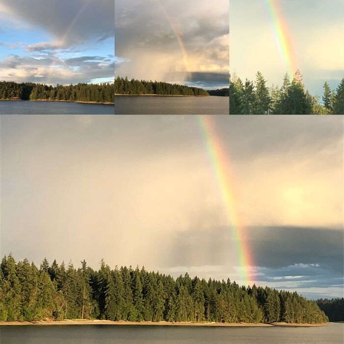 Rainbow Over Harstine Island, Wa Via Pickering Passage