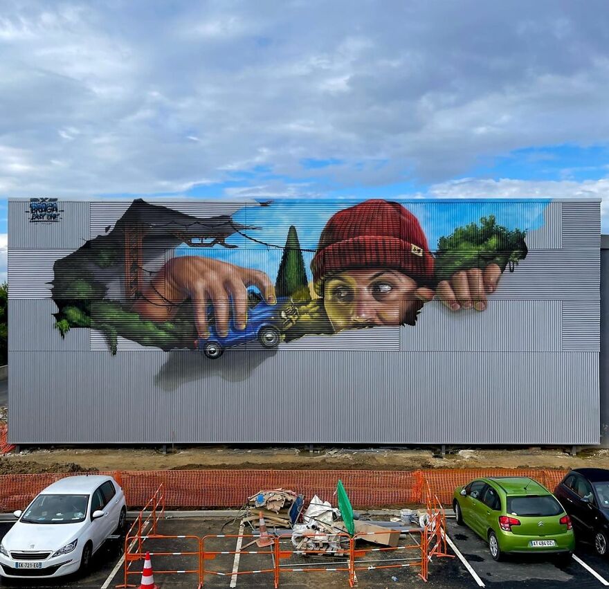 French Street Artist Occupies The Empty Spaces Of His City With His Amazing And Gigantic 3D Art (27 Pics)