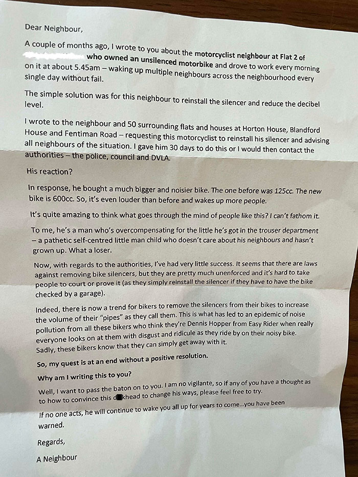 A Letter I Received This Morning