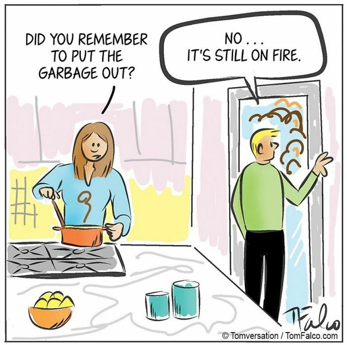 Funny Stories Told With Only One Panel By 'Tomversation'