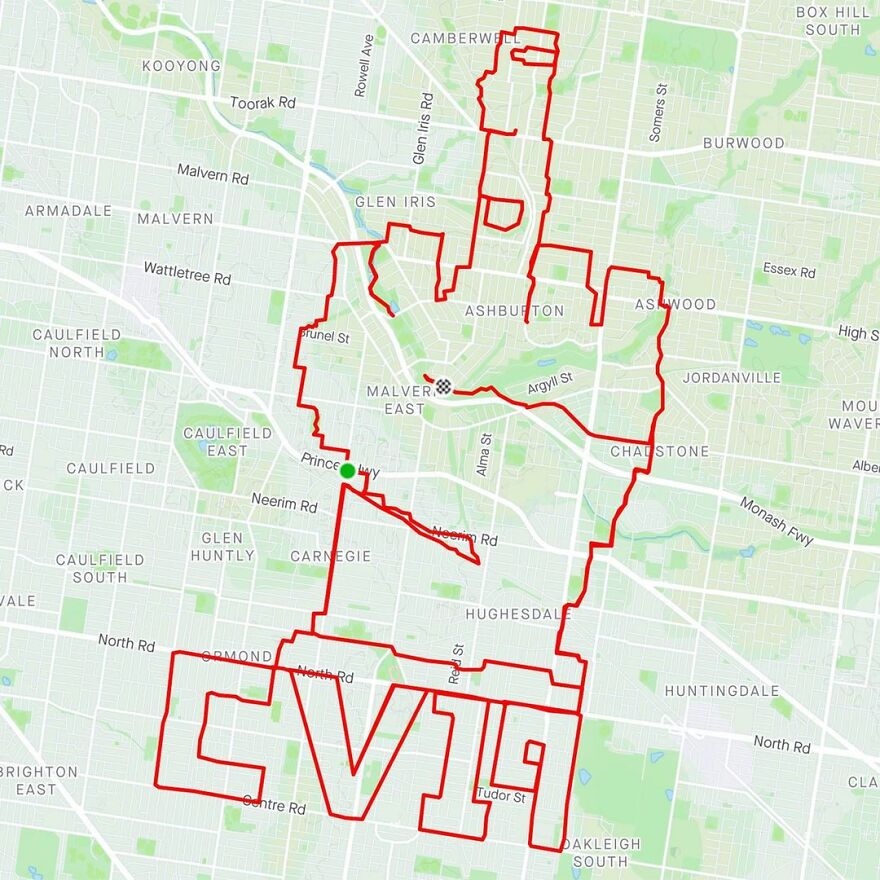 Graphic Designer Makes Ridiculously Awesome Strava Art