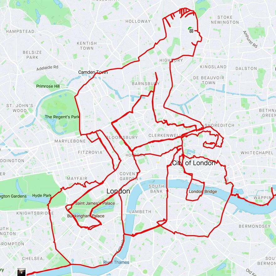 Graphic Designer Makes Ridiculously Awesome Strava Art