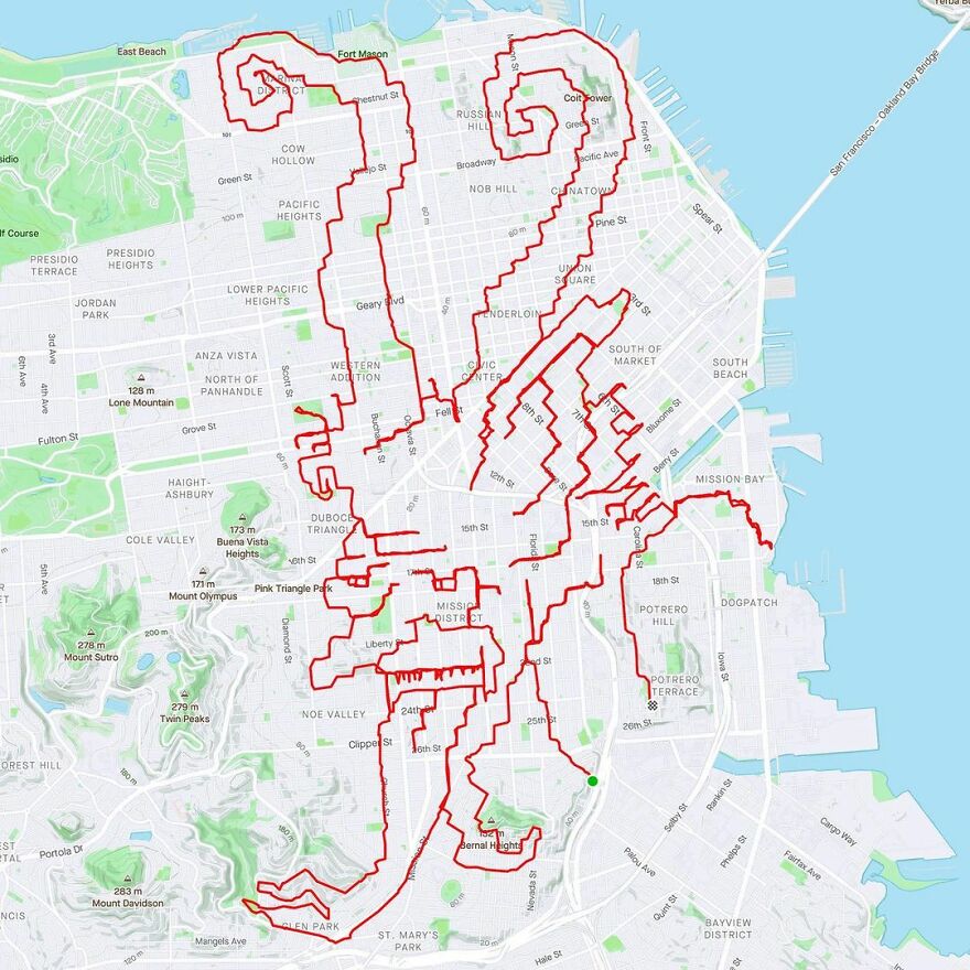 Graphic Designer Makes Ridiculously Awesome Strava Art